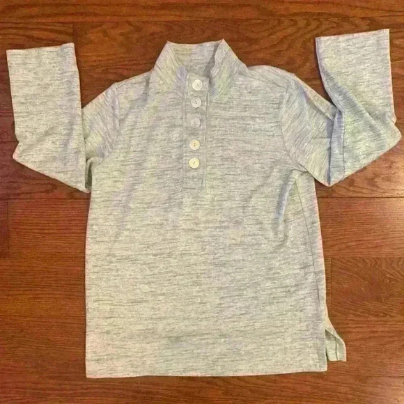 Soft Surroundings size S grey green.heather Sweater pullover large buttons - Picture 7 of 9